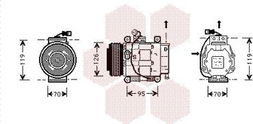 Van Wezel 1700K042 - Compressor, air conditioning autospares.lv