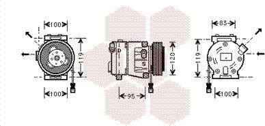 Van Wezel 1700K050 - Compressor, air conditioning autospares.lv