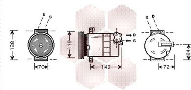 Van Wezel 1700K086 - Compressor, air conditioning autospares.lv