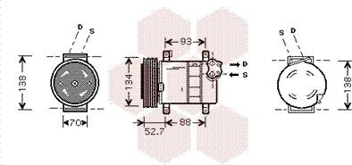 Van Wezel 1700K088 - Compressor, air conditioning autospares.lv