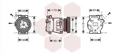 Van Wezel 1700K035 - Compressor, air conditioning autospares.lv