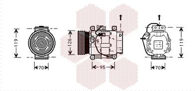 Van Wezel 1700K036 - Compressor, air conditioning autospares.lv