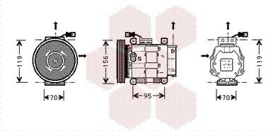 Van Wezel 1700K031 - Compressor, air conditioning autospares.lv