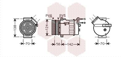 Van Wezel 1700K363 - Compressor, air conditioning autospares.lv