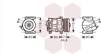 Van Wezel 1700K330 - Compressor, air conditioning autospares.lv