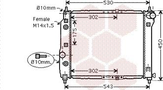 Van Wezel 81002069 - Radiator, engine cooling autospares.lv