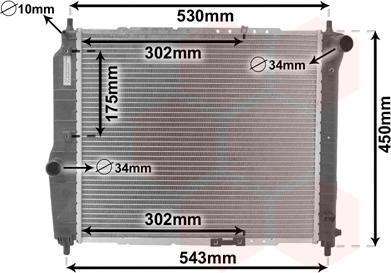 Van Wezel 81002066 - Radiator, engine cooling autospares.lv