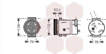 Van Wezel 8100K018 - Compressor, air conditioning autospares.lv