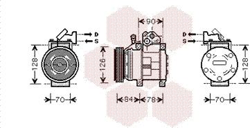 Van Wezel 8300K052 - Compressor, air conditioning autospares.lv