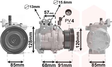 Van Wezel 8300K145 - Compressor, air conditioning autospares.lv