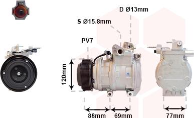 Van Wezel 8300K117 - Compressor, air conditioning autospares.lv