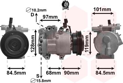 Van Wezel 8300K261 - Compressor, air conditioning autospares.lv