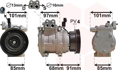 Van Wezel 8300K208 - Compressor, air conditioning autospares.lv