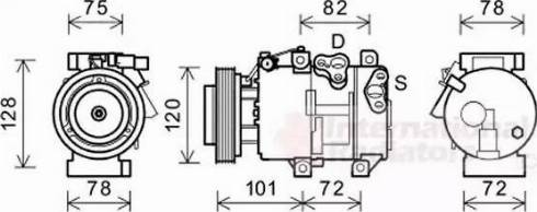 Van Wezel 8300K218 - Compressor, air conditioning autospares.lv