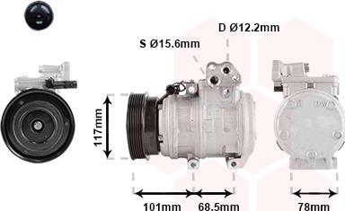 Van Wezel 8301K715 - Compressor, air conditioning autospares.lv