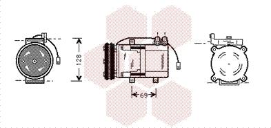 Van Wezel 8200K063 - Compressor, air conditioning autospares.lv