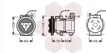 Van Wezel 8200K124 - Compressor, air conditioning autospares.lv