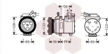 Van Wezel 8200K250 - Compressor, air conditioning autospares.lv