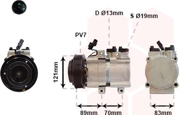 Van Wezel 8200K257 - Compressor, air conditioning autospares.lv