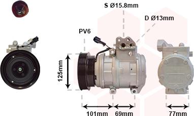 Van Wezel 8200K208 - Compressor, air conditioning autospares.lv