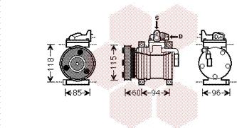 Van Wezel 8200K217 - Compressor, air conditioning autospares.lv