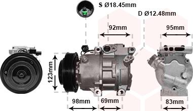 Van Wezel 8200K239 - Compressor, air conditioning autospares.lv