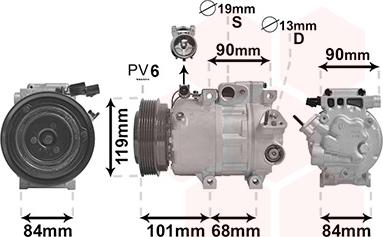 Van Wezel 8200K237 - Compressor, air conditioning autospares.lv