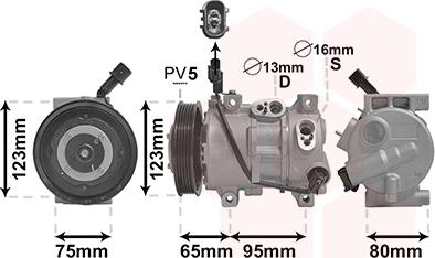 Van Wezel 8201K711 - Compressor, air conditioning autospares.lv