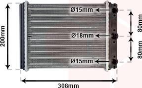 Van Wezel 30006107 - Heat Exchanger, interior heating autospares.lv