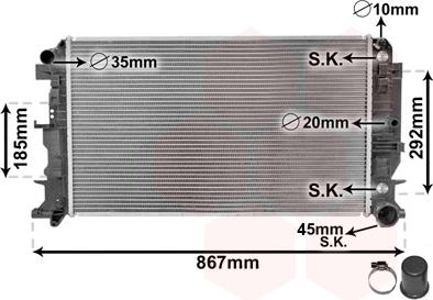 Van Wezel 30002403 - Radiator, engine cooling autospares.lv