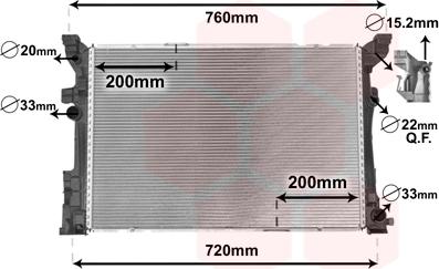 Van Wezel 30002654 - Radiator, engine cooling autospares.lv