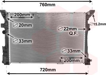 Van Wezel 30002653 - Radiator, engine cooling autospares.lv