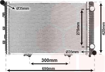 Van Wezel 30002061 - Radiator, engine cooling autospares.lv