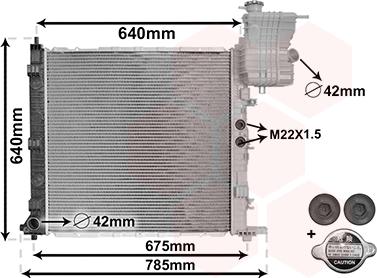 Van Wezel 30002218 - Radiator, engine cooling autospares.lv