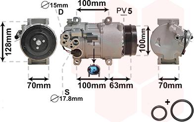 Van Wezel 3000K404 - Compressor, air conditioning autospares.lv