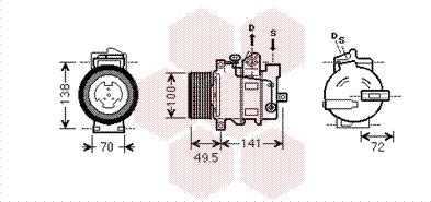 Van Wezel 3000K476 - Compressor, air conditioning autospares.lv