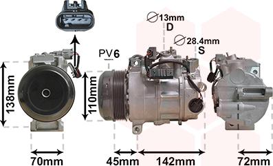 Van Wezel 3000K682 - Compressor, air conditioning autospares.lv