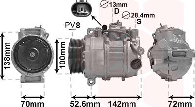 Van Wezel 3000K639 - Compressor, air conditioning autospares.lv