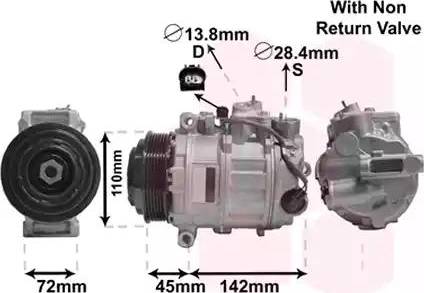 Van Wezel 3000K637 - Compressor, air conditioning autospares.lv