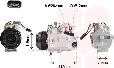 Van Wezel 3000K676 - Compressor, air conditioning autospares.lv