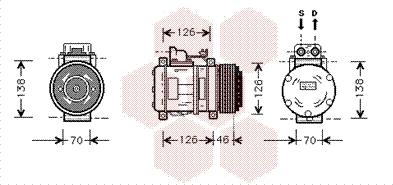 Van Wezel 3000K097 - Compressor, air conditioning autospares.lv