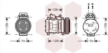 Van Wezel 3000K054 - Compressor, air conditioning autospares.lv