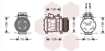 Van Wezel 3000K057 - Compressor, air conditioning autospares.lv