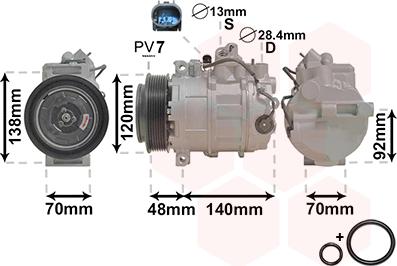 Van Wezel 3000K393 - Compressor, air conditioning autospares.lv