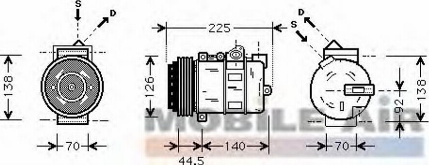 Van Wezel 3000K369 - Compressor, air conditioning autospares.lv