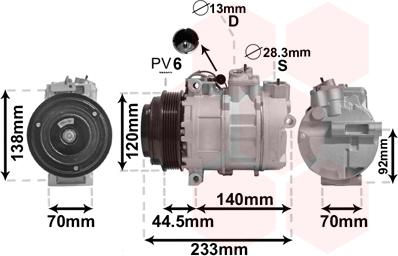 Van Wezel 3000K277 - Compressor, air conditioning autospares.lv