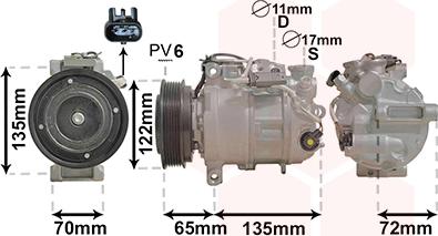 Van Wezel 3001K705 - Compressor, air conditioning autospares.lv