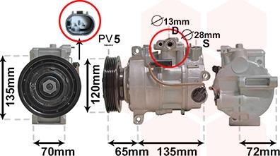 Van Wezel 3001K703 - Compressor, air conditioning autospares.lv