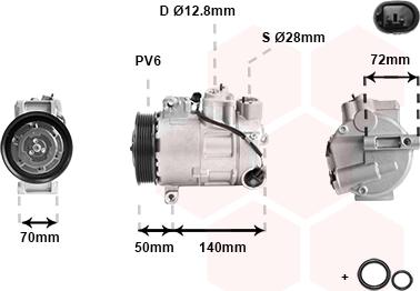 Van Wezel 3001K714 - Compressor, air conditioning autospares.lv