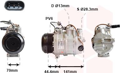 Van Wezel 3001K713 - Compressor, air conditioning autospares.lv